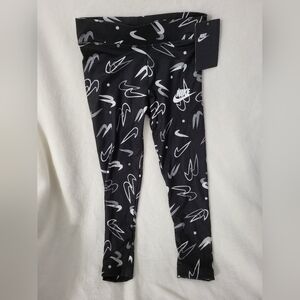 Nike Kids Black and White Patterned Leggings
